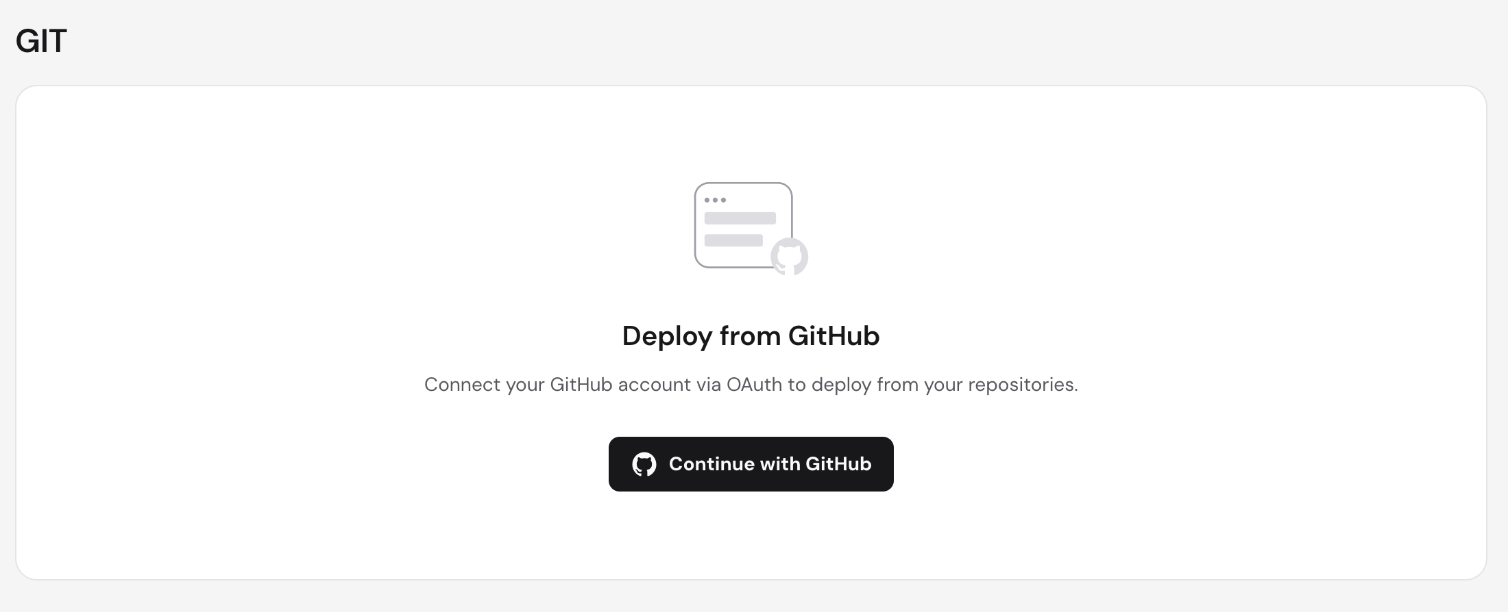 Deploy from GitHub - Continue with GitHub