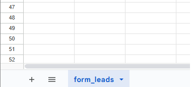 Paso 3: Renombrar la hoja a 'form_leads'
