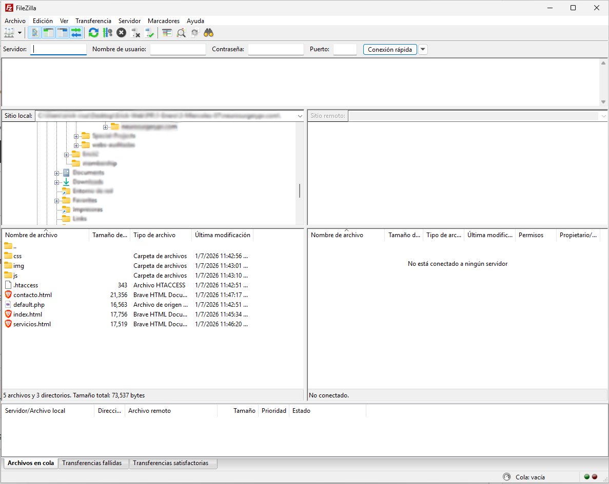 FileZilla Interface