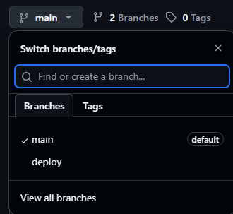 Cambiar a rama deploy